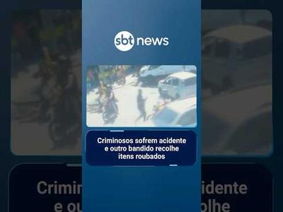 Criminosos sofrem acidente e outro bandido recolhe itens roubados | #SBTManhã