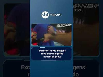Imagens de câmeras corporais mostram PM jogando homem da ponte em SP | #SBTBrasil