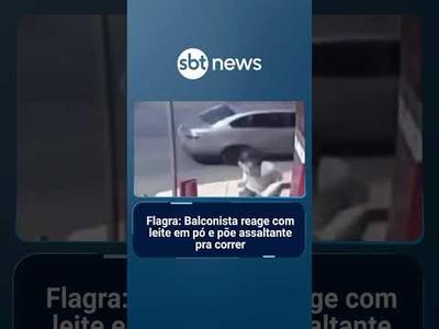 Flagra: Balconista reage com leite em pó e põe assaltante pra correr