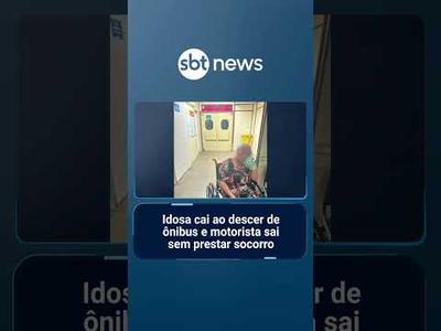 Idosa cai ao descer de ônibus e motorista sai sem prestar socorro | #SBTNotícias