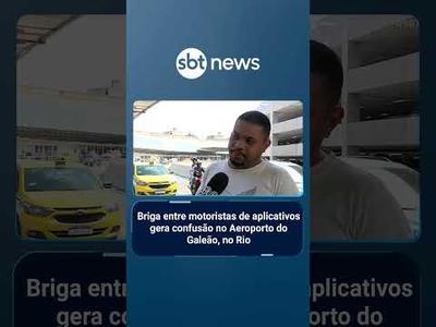 Briga entre motoristas de aplicativos gera confusão no Aeroporto do Galeão, no Rio | #SBTBrasil