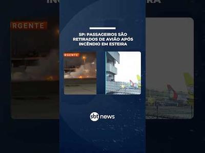 Avião é evacuado às pressas após esteira de bagagens pegar fogo em Guarulhos (SP) | #SBTNotícias