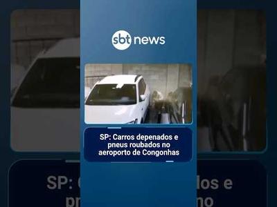 SP: Flagrante no Aeroporto de Congonhas mostra carros "depenados" e pneus roubados | #SBTManhã