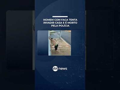 Homem com faca tenta invadir casa da ex-cunhada e é morto pela polícia | #PrimeiroImpacto