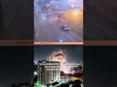 Veja o momento da explosão de casa com fogos de artifício em SP | #SBTNews
