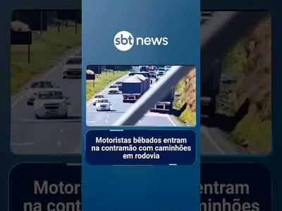 Flagra: Motoristas bêbados entram na contramão com caminhões em rodovia | #SBTManhã