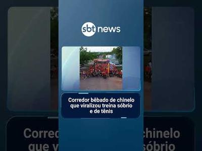 Corredor bêbado de chinelo que viralizou agora treina sóbrio e de tênis | #SBTManhã