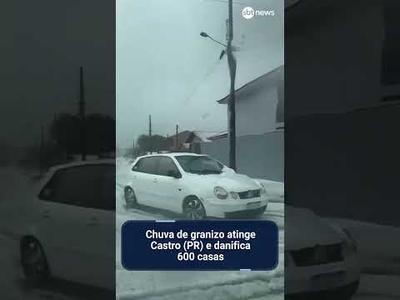 Chuva de granizo atinge Castro (PR) e danifica 600 casas | #SBTNews