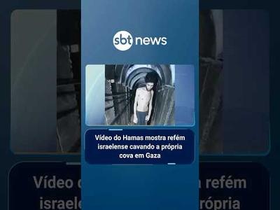 Vídeo do Hamas mostra refém israelense cavando a própria cova em Gaza | #SBTManha