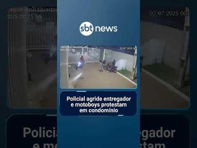 Policial agride entregador e motoboys protestam em condomínio | #PrimeiroImpacto