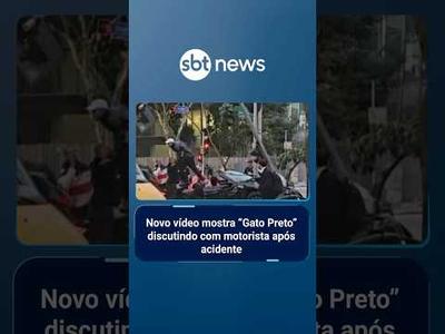 Novo vídeo mostra "Gato Preto” discutindo com motorista após acidente | #SBTManhã