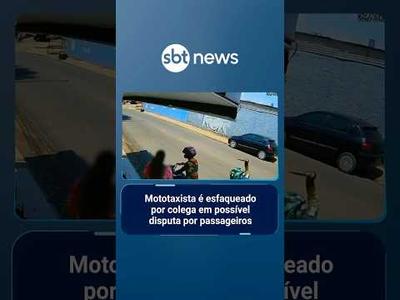 Mototaxista é esfaqueado por colega em possível disputa por passageiros | #SBTManhã