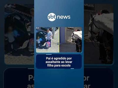 Pai é agredido por assaltante ao levar filha para escola | #PrimeiroImpacto
