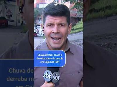 Chuva com granizo estraga casas e derruba muro de escola em Cajamar (SP)