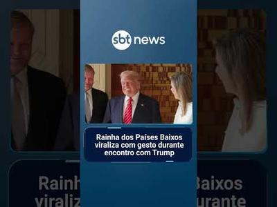 Rainha dos Países Baixos viraliza com gesto durante encontro com Trump | #SBTManhã