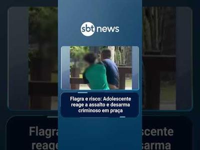Flagra e risco: Adolescente reage a assalto e desarma criminoso em praça | #PrimeiroImpacto