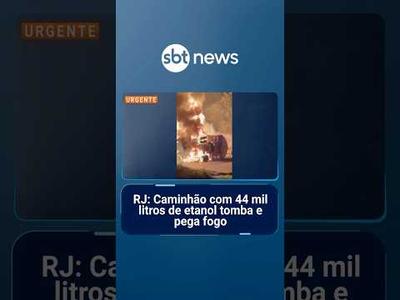 RJ: Caminhão com 44 mil litros de etanol tomba e pega fogo na Dutra | #SBTManhã