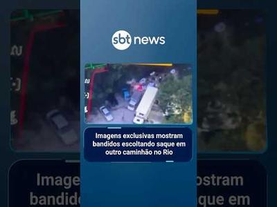 Imagens exclusivas mostram bandidos escoltando saque em outro caminhão no Rio | #SBTManhã