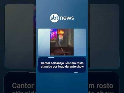 Cantor sertanejo Léo fica ferido após ter rosto atingido por fogo durante show
