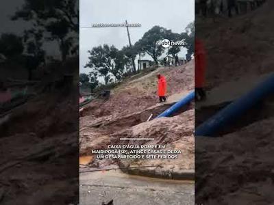 Caixa d’água rompe em Mairiporã (SP), atinge casas e deixa um desaparecido e sete feridos