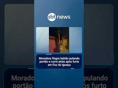 Moradora flagra ladrão pulando portão e corre atrás após furto em Foz do Iguaçu | #SBTNoticias