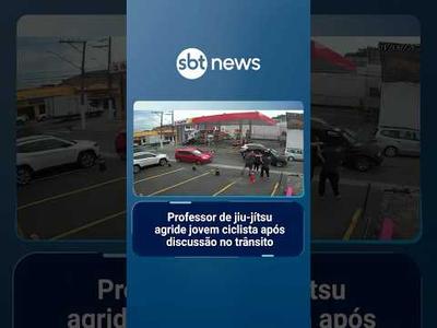 Professor de jiu-jítsu agride jovem ciclista após discussão no trânsito em SP | #SBTManhã