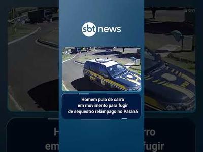 Homem pula de carro em movimento para fugir de sequestro relâmpago no Paraná | #SBTBrasil