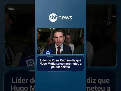 Líder do PL na Câmara diz que Hugo Motta se comprometeu a pautar anistia | #SBTNotícias