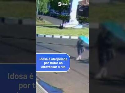 Idosa é atropelada por trator ao atravessar a rua