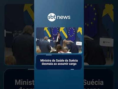 Ministra da Saúde da Suécia desmaia ao assumir cargo | #SBTNotícias