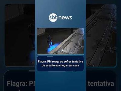 Flagra: PM reage ao sofrer tentativa de assalto ao chegar em casa | #SBTManhã