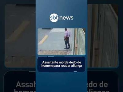 Assaltante morde dedo de homem para roubar aliança | #SBTNotícias