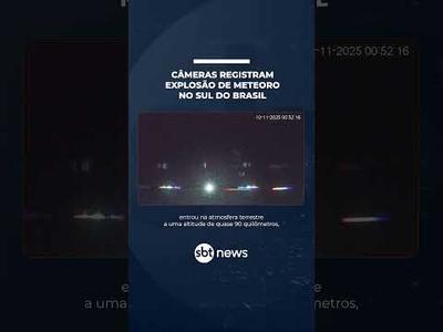 Meteoro explode sobre divisa entre RS e SC e ilumina céu com brilho intenso | #SBTNotícias