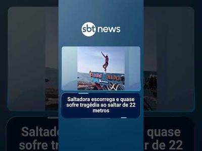 Saltadora escorrega e quase sofre tragédia ao saltar de 22 metros | #SBTManhã