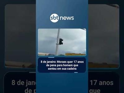 Moraes vota por pena de 17 anos para homem que sentou na "cadeira do Xandão" | #SBTBrasil
