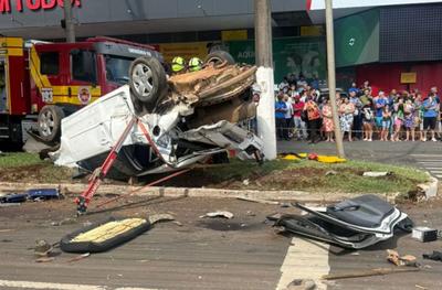 Acidente com 11 veículos deixa oito feridos em Chapecó (SC); veja vídeo