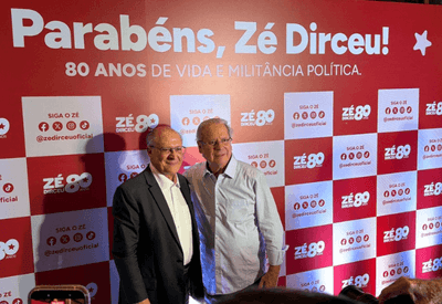 Aniversário de José Dirceu reúne de Alckmin a filha de Lula e sela retorno de ex-ministro à vida política