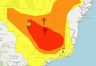 Inmet alerta para baixa umidade no Centro-Oeste e Sudeste do Brasil