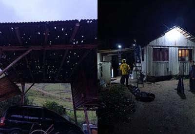 Chuva de granizo causa estragos em comunidade de Santa Catarina