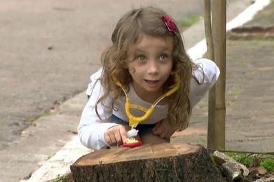 Criança de 4 anos fica arrasada após ter árvore preferida cortada