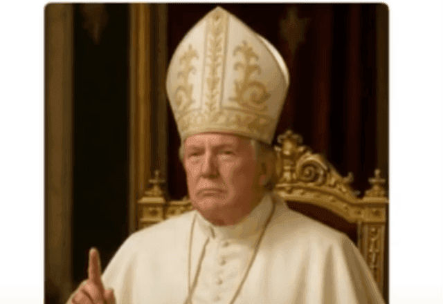 Imagem de Trump vestido como papa gera polêmica às vésperas do conclave