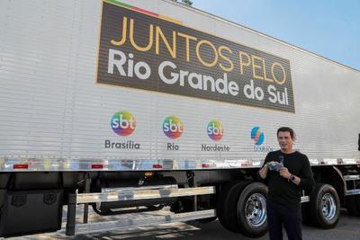 SBT envia 12 carretas com doações para o Rio Grande do Sul