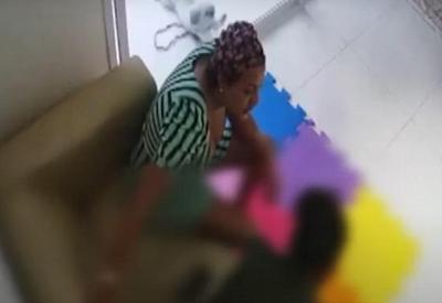 Vídeo revela espancamento de ex-patroa a babá que se jogou de prédio