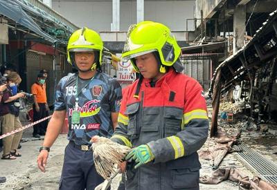 Incêndio em mercadão deixa mais de 1.000 animais mortos na Tailândia