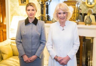 Rainha consorte do Reino Unido se encontra com primeira-dama da Ucrânia