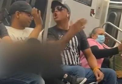 Flagra: "soneca" no metrô dos EUA termina em briga generalizada