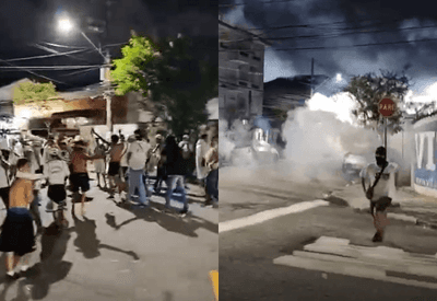 Protesto de torcedores do Santos termina em confusão na Vila Belmiro