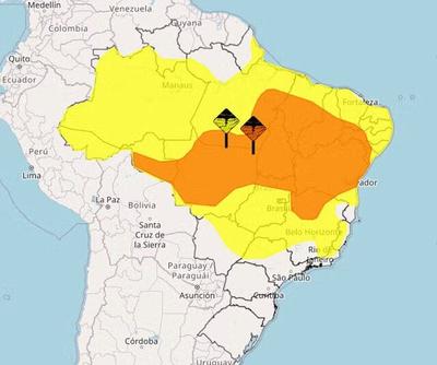 Inmet emite alertas de chuvas intensas para 23 estados e DF nesta segunda (13)