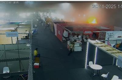 Imagens mostram início de incêndio em pavilhão da COP30; 3 pessoas são hospitalizadas