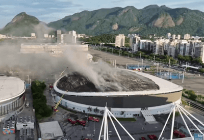 Bombeiros levaram cerca de 14 horas para concluir rescaldo de incêndio no Velódromo do Parque Olímpico